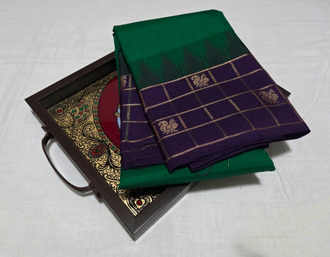 KSS - Dark Emerald Green/Violetish Blue Korvai
