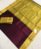 KSC - Coffee Brown with Canary Yellow Kattam Korvai
