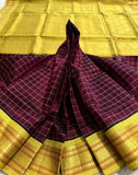 KSC - Coffee Brown with Canary Yellow Kattam Korvai