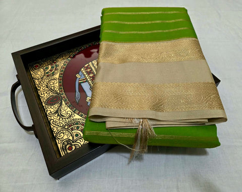 KSS - Lime Green/Beige Veldari Korvai