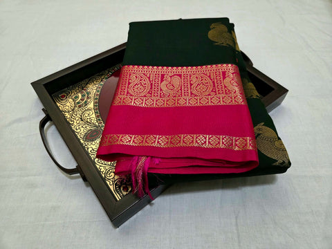 KSS - Bottle Green/Pink Korvai