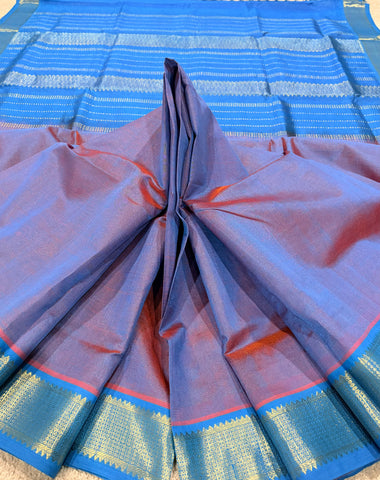 KSC - Triple shaded Blue/lavender/Maroon with Ananda Blue Vaira oosi