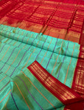 KSC - Double shaded Sea Green with Arakku Korvai Veldaari