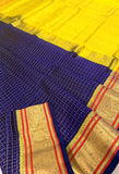 KSC - Double shaded Ink Blue with Sampangi Yellow Lakshadeepam