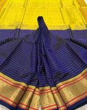 KSC - Double shaded Ink Blue with Sampangi Yellow Lakshadeepam