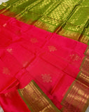 KSC - Double shaded Kangambara orange with Green Kolam