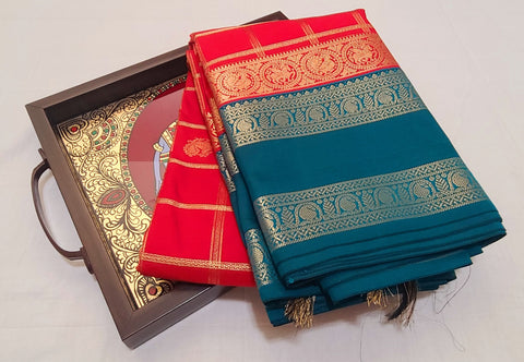 KSS - Red/Peacock Green Kottadhi