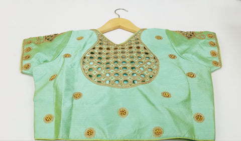 RM - Double shaded Pista Green- Banaras katan