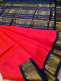 KSC -  Double shaded Pinkish Orange with Slate Grey Korvai