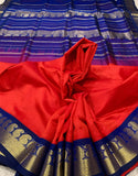 KSC - Chilli Red with Blue Korvai