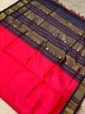 KSC -  Double shaded Pinkish Orange with Slate Grey Korvai
