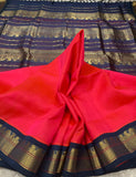 KSC -  Double shaded Pinkish Orange with Slate Grey Korvai
