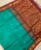 KSC -  Double shaded Seafoam Green with Maroon Korvai