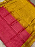 KSC -  Double shaded Coral Punch Pink with Mustard Yellow Korvai