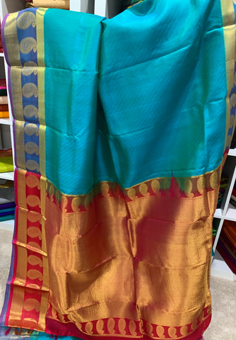 KHEE - Double Shaded Sea Bluish green with Hot Pink